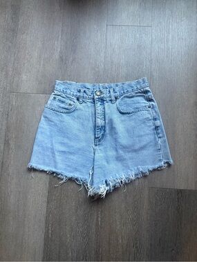 Frayed Hem Denim Shorts